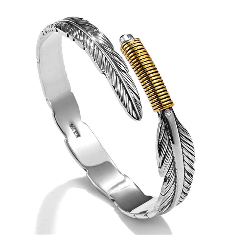Sterling Silver Feather Cuff Bracelet