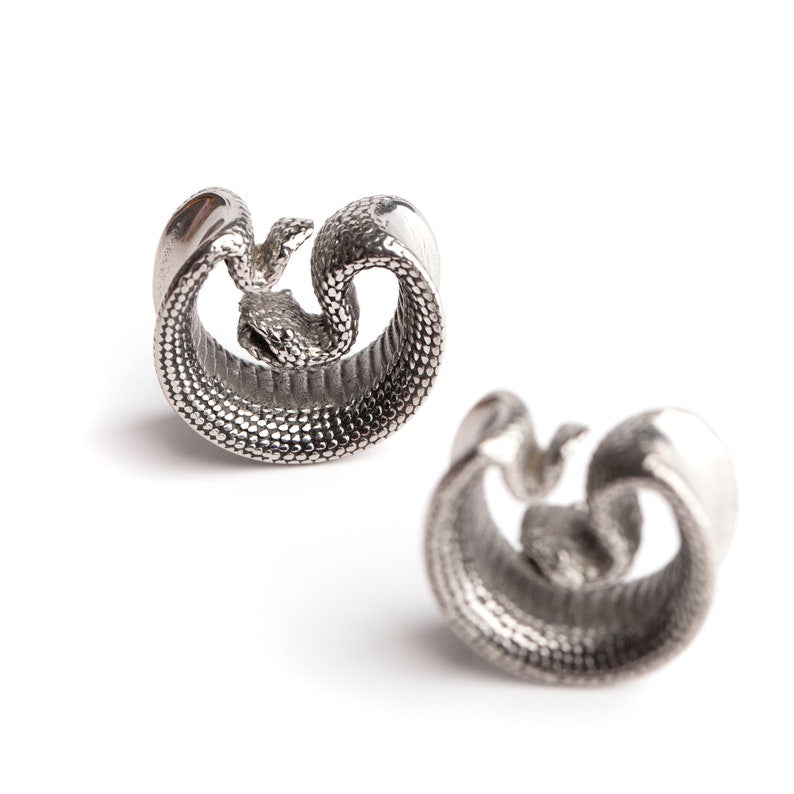 Stainless Steel Snake Ear Plugs | 8mm - 30mm - Pairs