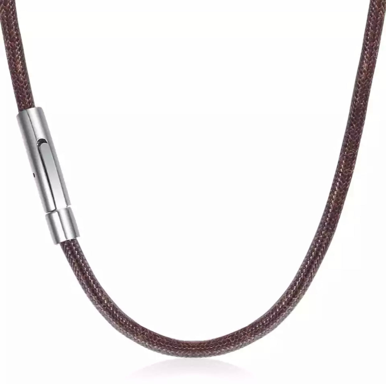 Men's Black & Brown Leather Cord Cable Necklace 40cm - 70cm – Halo's London
