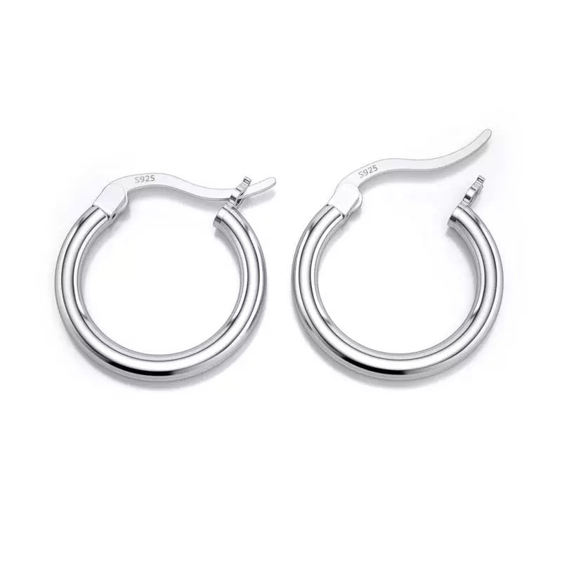 Silver Hoop Sleeper Earrings 14mm-60mm (2mm Thickness)