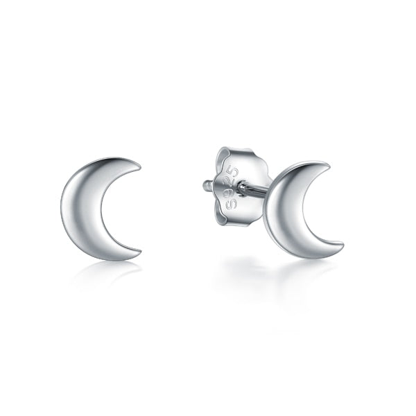 925 Sterling Silver Stars & Moon Stud Earrings