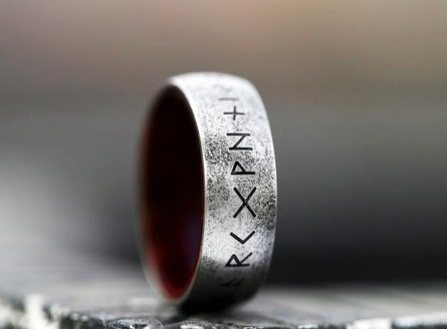 Antient Aztec Distressed Steel Unisex Ring