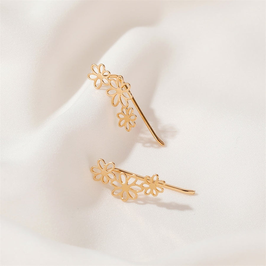 Gold & Silver Floral Ear Cuffs