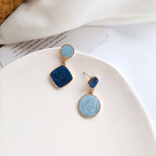 Sterling Silver Blue & Brown Tone Drop Earring Collection