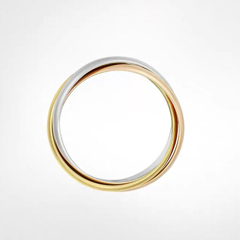Women's Tri Colour Ring: Gold, Silver & Rose Gold