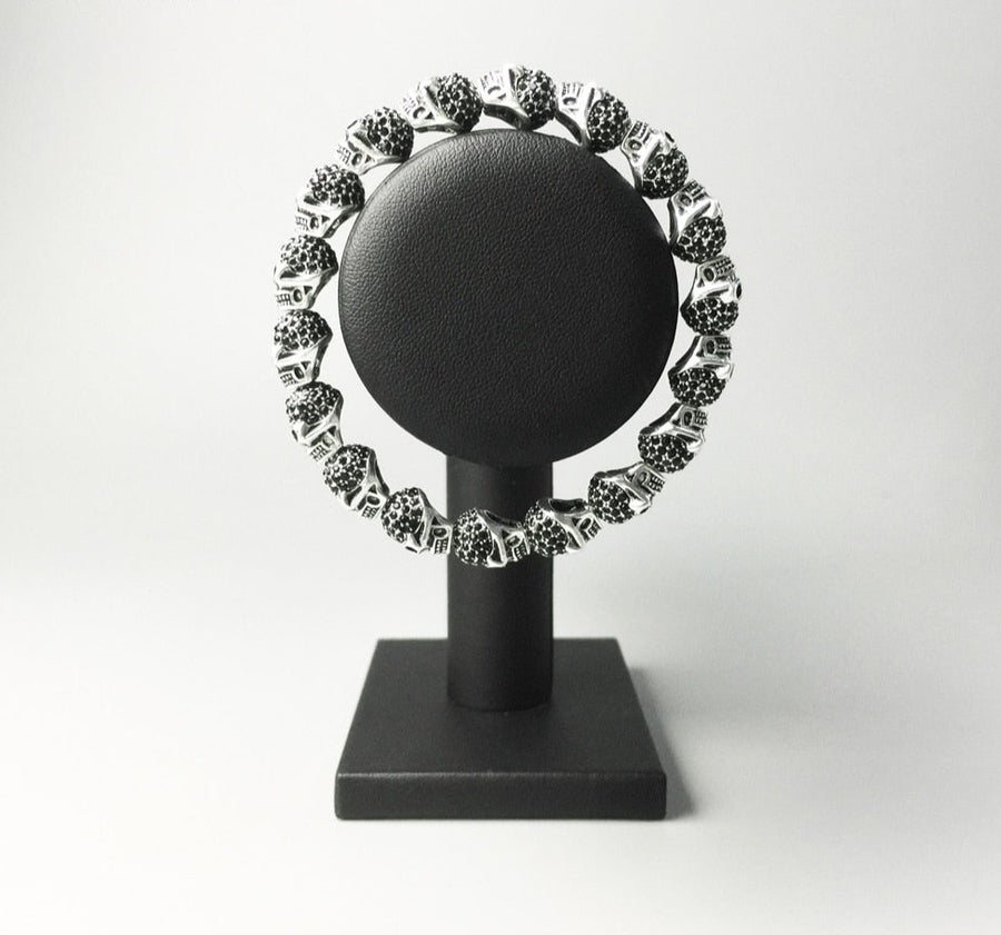 Black Crystal Skull Head Bracelet