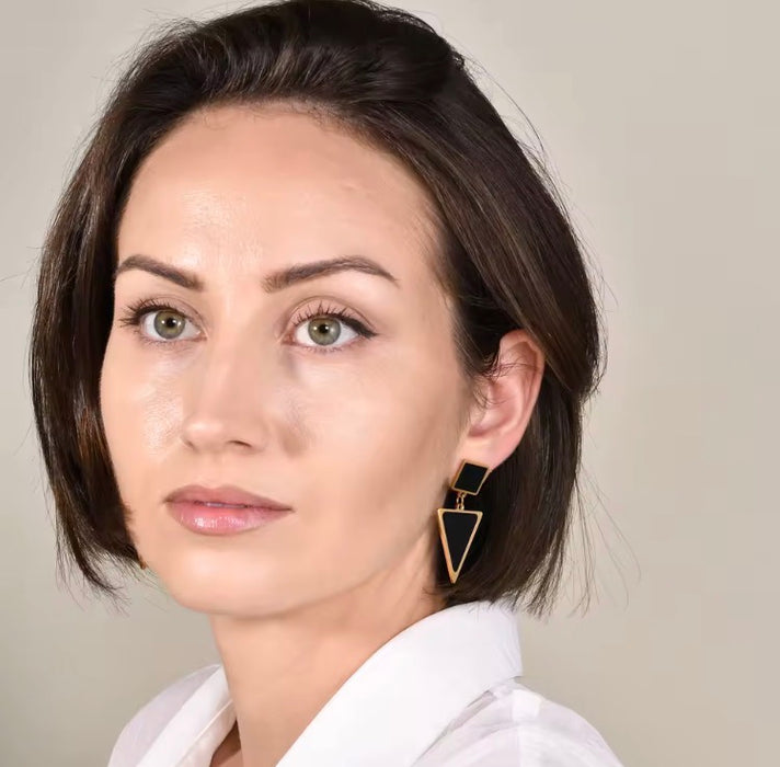 Big Square Statement Drop Earrings
