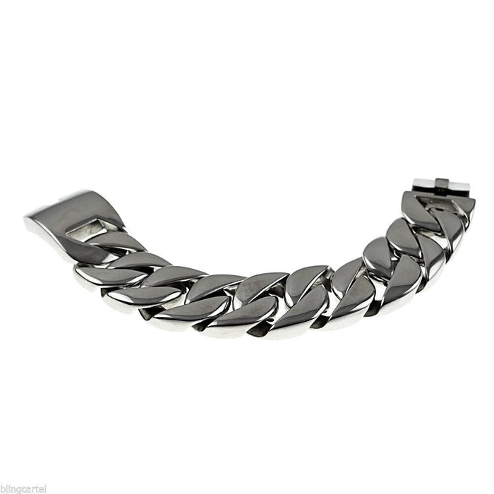 316 Stainless Steel 30mm Cuban Bracelet Bangle Men's Heavy Chunky Link Chain