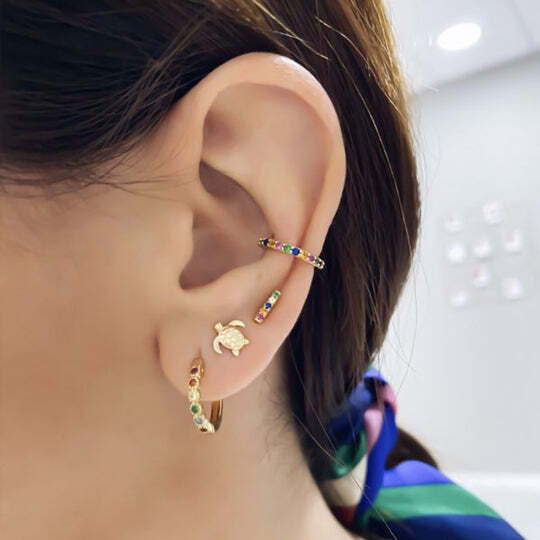 925 Sterling Silver Mini Turtle Stud Earrings