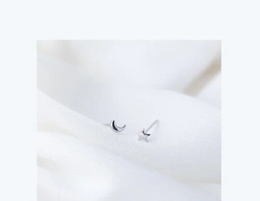 Sterling Silver Star And Moon Stud Earring Combo