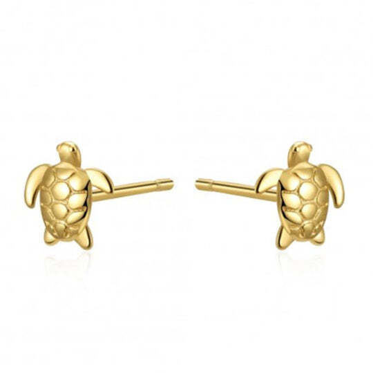 925 Sterling Silver Mini Turtle Stud Earrings