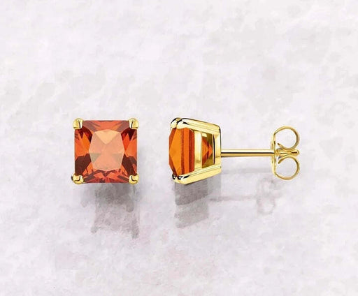 925 Sterling Silver Princess Cut Square Stud Earrings (8 Colours)