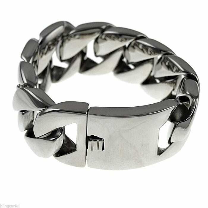316 Stainless Steel 30mm Cuban Bracelet Bangle Men's Heavy Chunky Link Chain