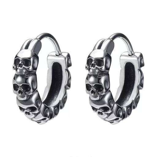 Skull Head Hoop Earrings