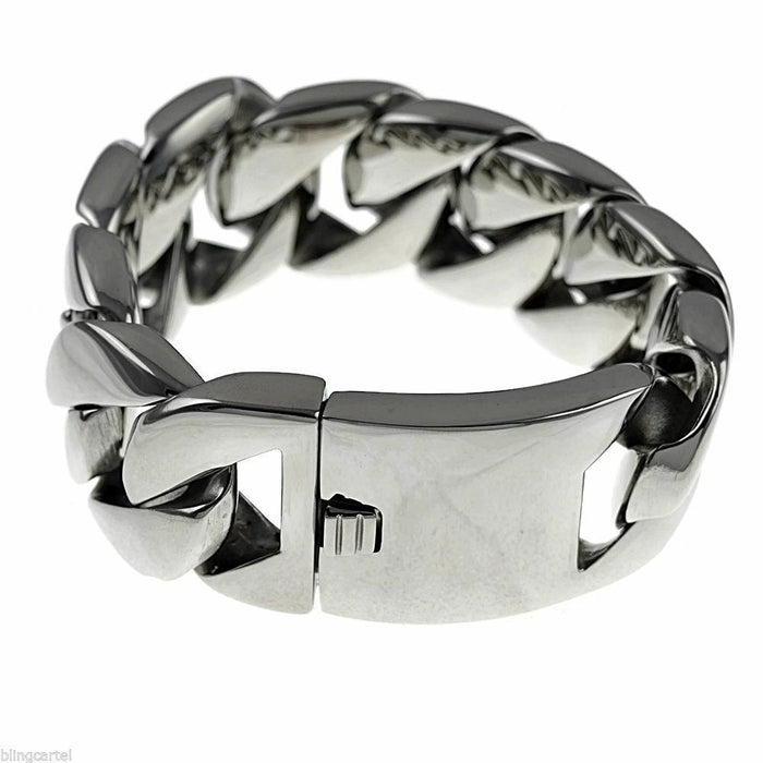 316 Stainless Steel 30mm Cuban Bracelet Bangle Men's Heavy Chunky Link Chain