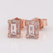925 Sterling Silver 9ct Rose Gold Square Crystal Stud Earrings