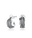 925 Sterling Silver Feather Stud Hoop Earrings