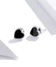 925 Sterling Silver Black Onyx Heart Stud Earrings