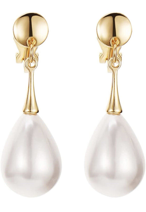 Pearl Drop Clip On Earrings