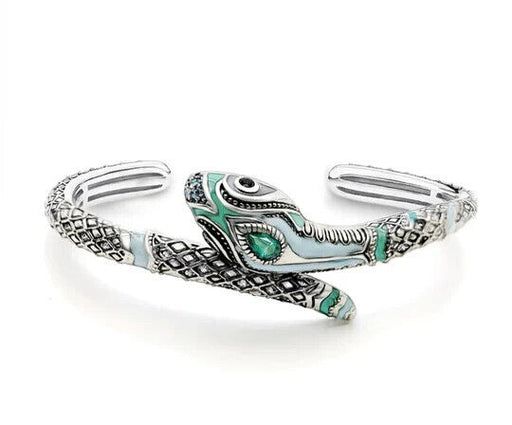 Sterling Silver Medusa Snake Bangle
