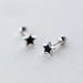 925 Sterling Silver Mini Black Star Screw Stud Earrings