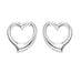 925 Sterling Silver Hollow Cut Out Small Open LOVE HEART Stud Earrings