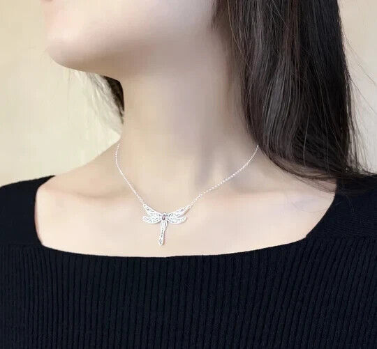 Women's Sterling Silver Dragonfly Necklace