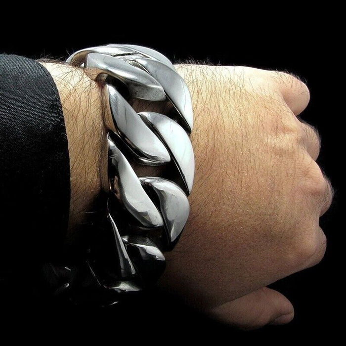 316 Stainless Steel 30mm Cuban Bracelet Bangle Men's Heavy Chunky Link Chain