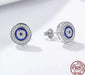 925 Sterling Silver Blue Evil Eye Stud Earrings