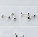 925 Sterling Silver Mini Black Star Screw Stud Earrings