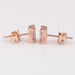 925 Sterling Silver 9ct Rose Gold Square Crystal Stud Earrings