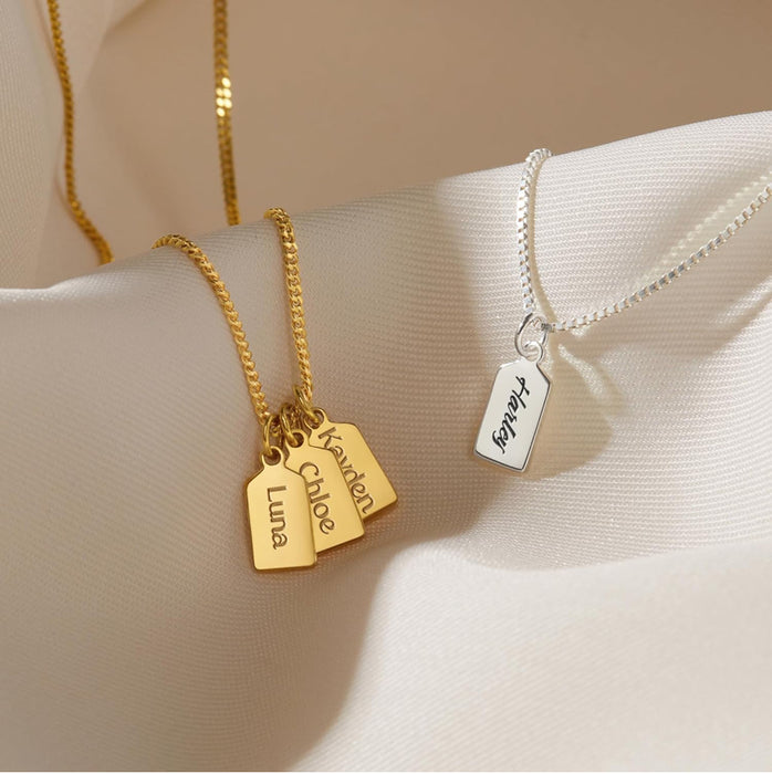 Women's Personalised Mini Dog Tag Necklace