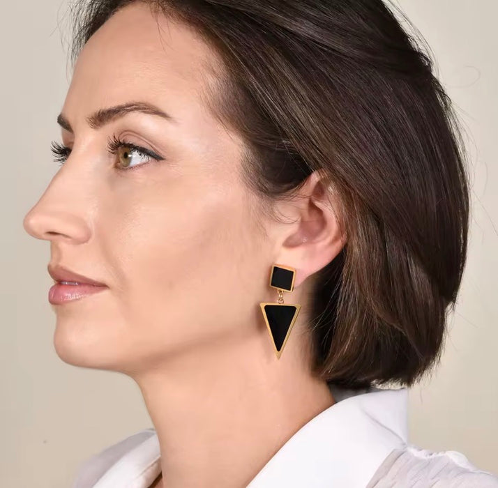 Big Square Statement Drop Earrings