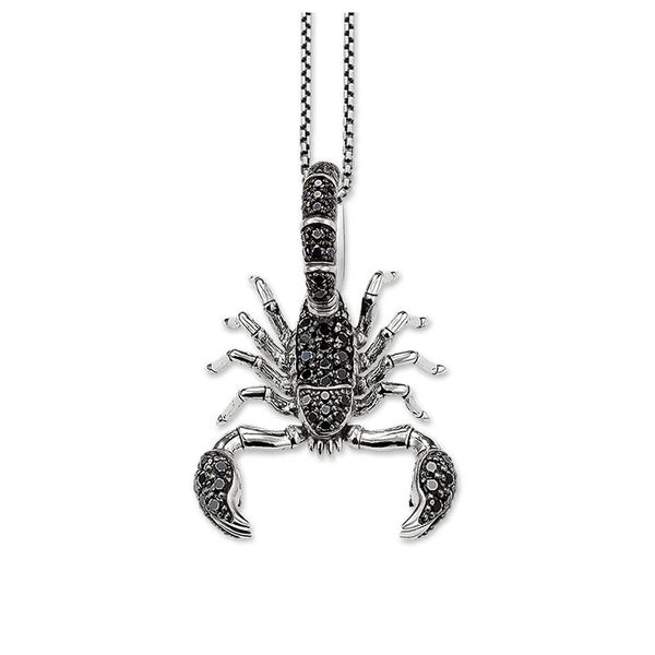 925 Sterling Silver Scorpion Pendant Link Chain Necklace