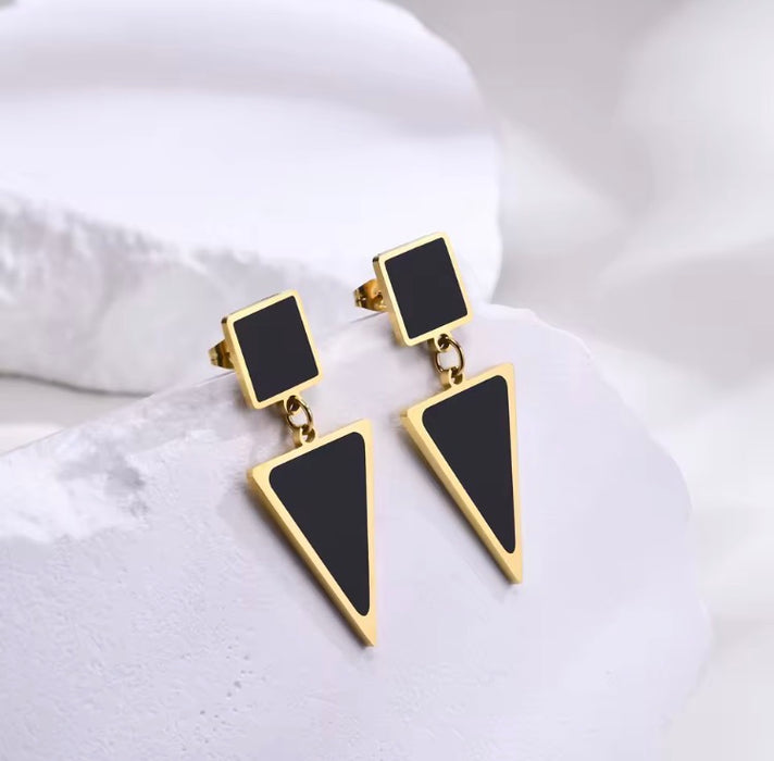 Big Square Statement Drop Earrings