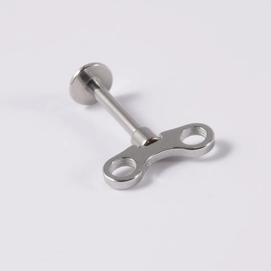 3 piece Surgical Steel Wind Up Toy Tragus Cartilage Helix Labret Clockwork Stud Piercing