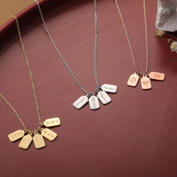 Women's Personalised Mini Dog Tag Necklace