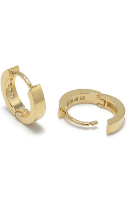 Gold Cubic Zirconia Huggie CZ Crystal Eternity Hoop Earrings