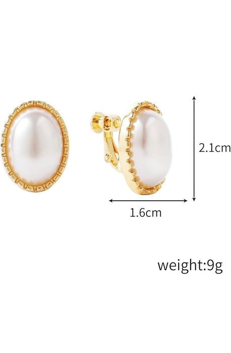 Gold Tone Opal Stone Clip On Earrings