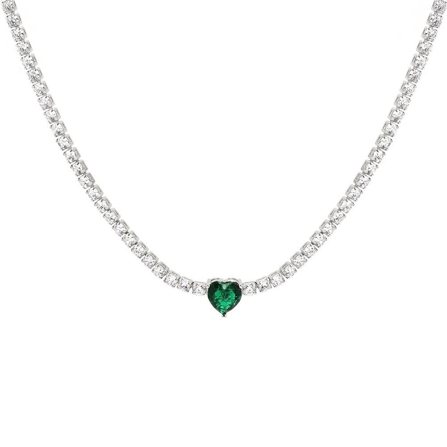 Emerald Heart Crystal Choker