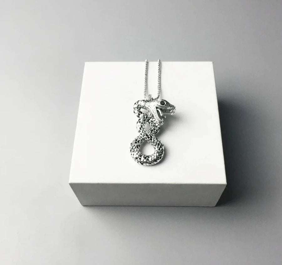 Sterling Silver Twisted Snake Necklace