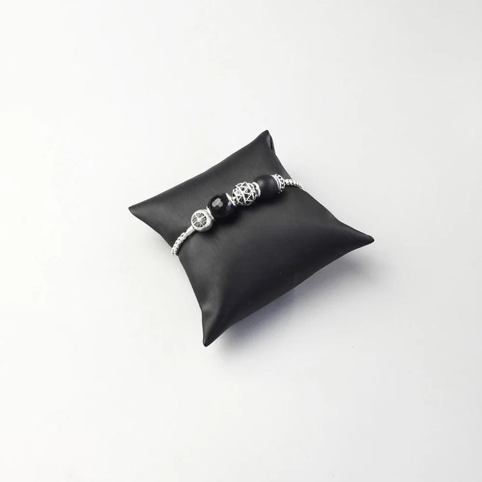 Destiny Black Bead Sterling Silver Bracelet