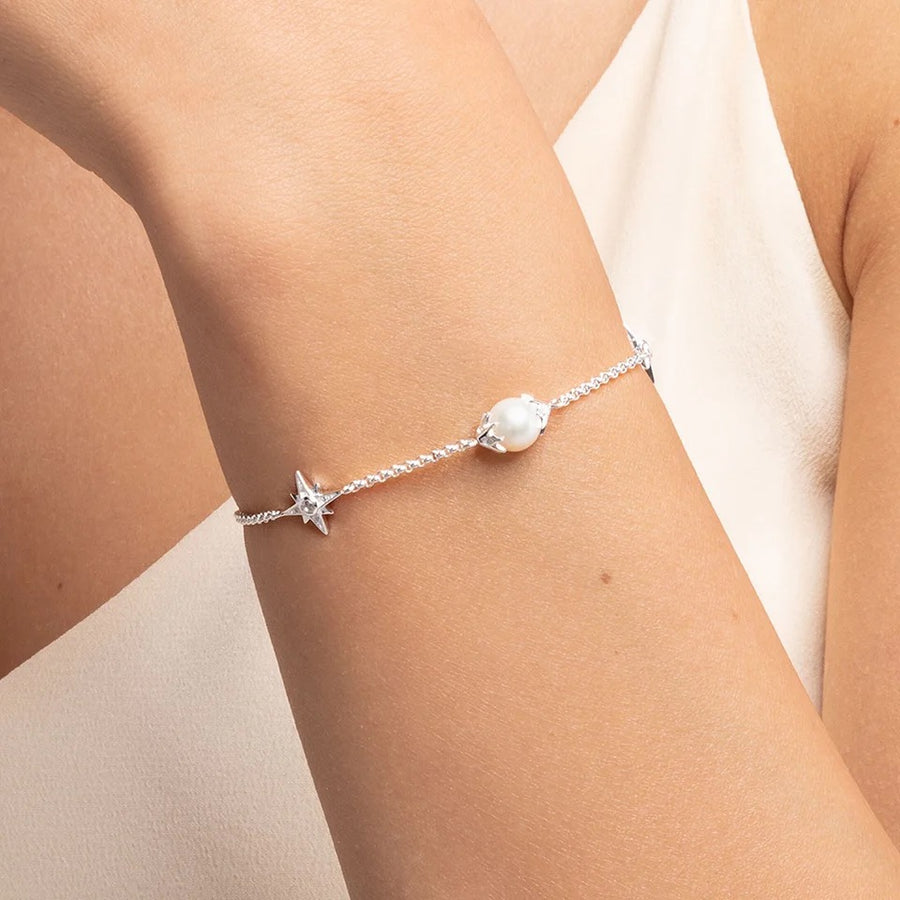 Sterling Silver Star and Pearl Bracelet