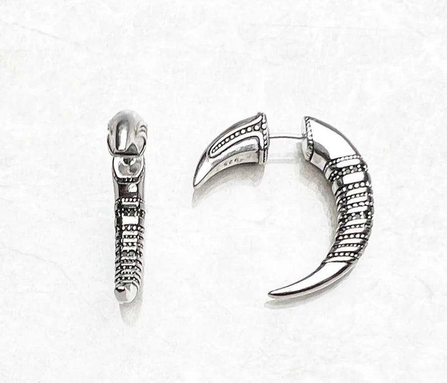 Sterling Silver Tribal Claw Talon Stud Earrings