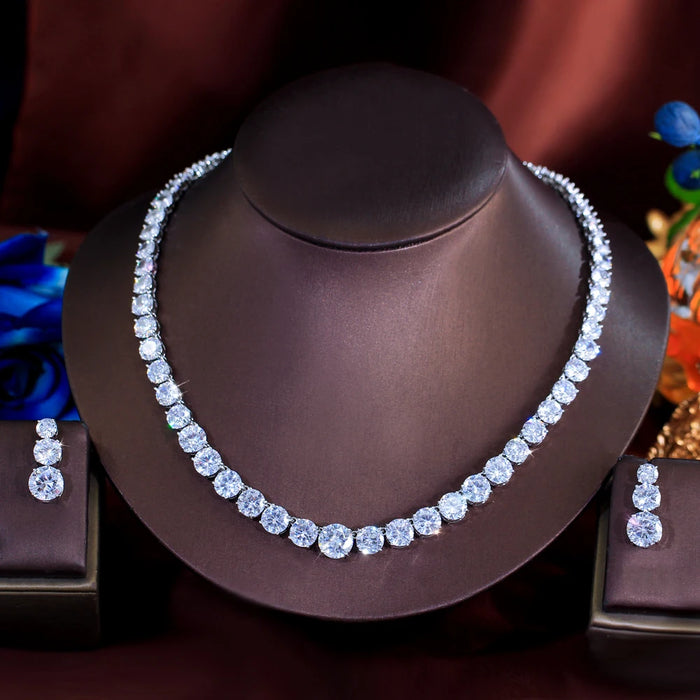 Signature Tennis Crystal Necklace & Earrings Set