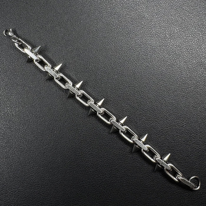 Obsidian Spike Chain Necklace & Bracelet -Men's Statement Chain