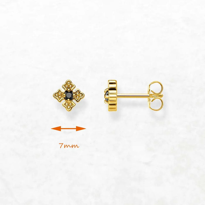 Sterling Silver Gold Cress Stud Earrings