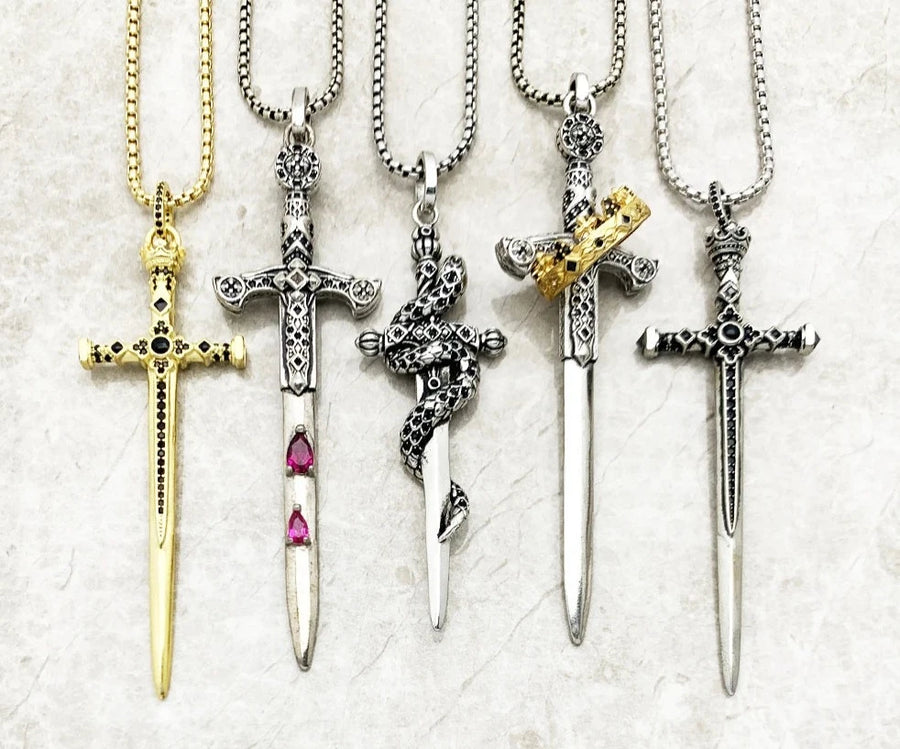 Sterling Silver Excalibur Sword Necklace Collection