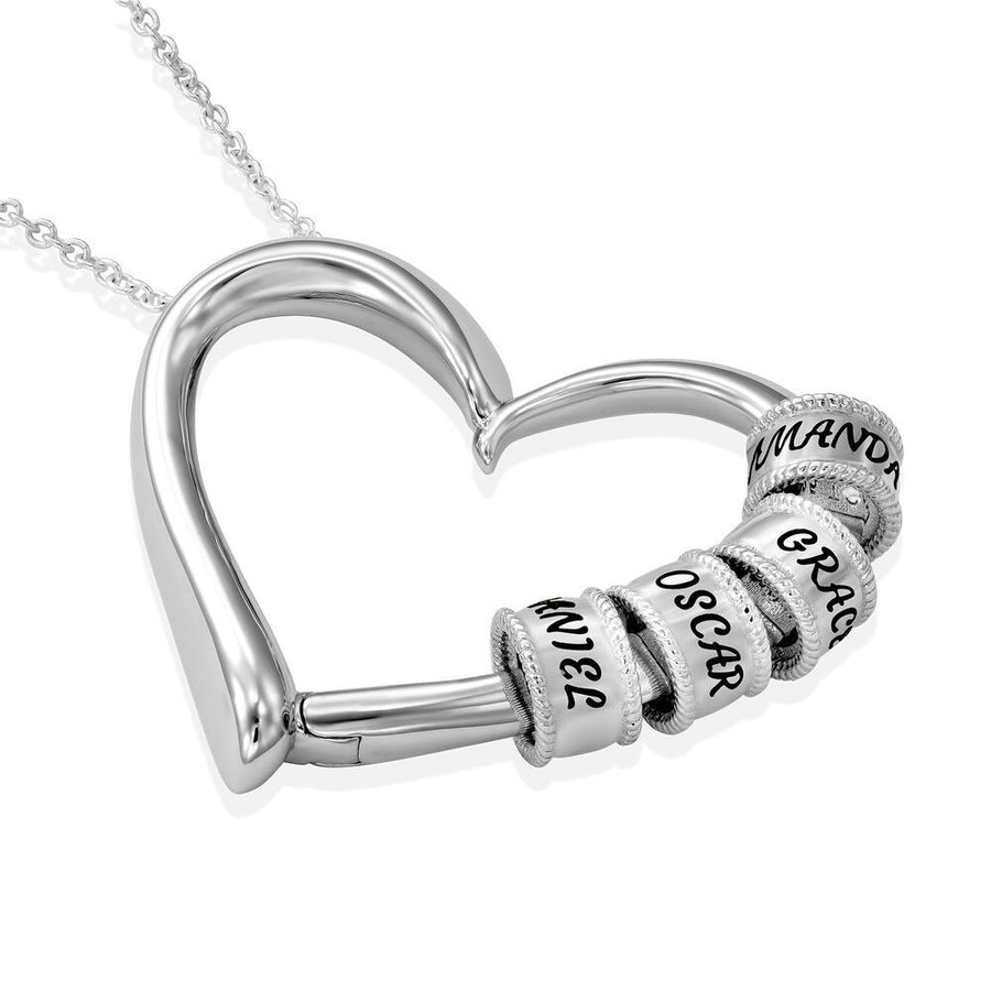 Names on My Heart - Custom Engraved Personalised Names Heart Necklace