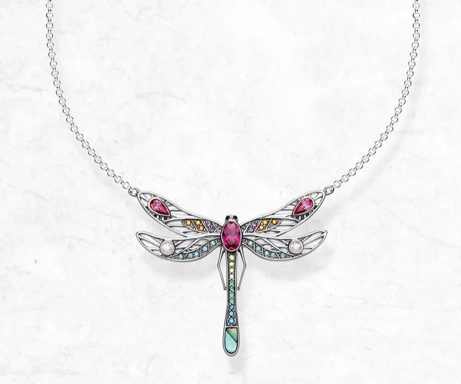 Women's Sterling Silver Dragonfly Necklace